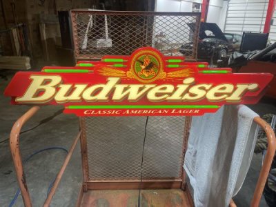 Lighted Budweiser hanging light